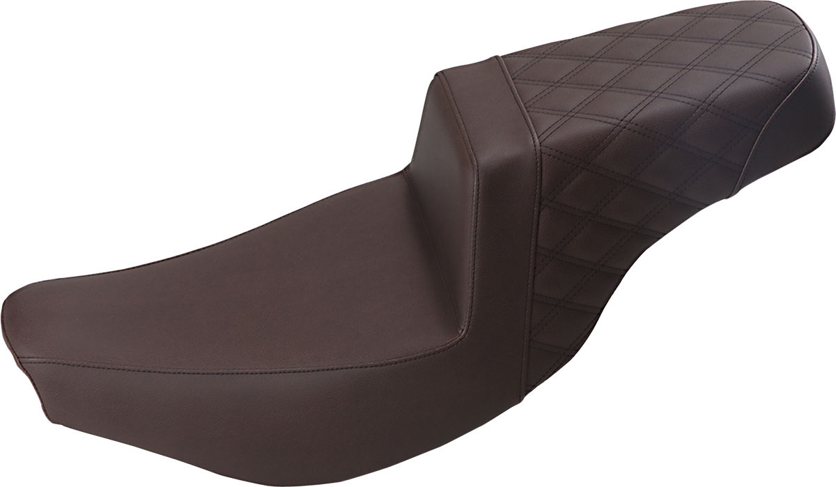 Asiento SADDLEMEN Step Up - Delantero liso/Trasero enrejado - Marrón - Indian I14-07-173BR 