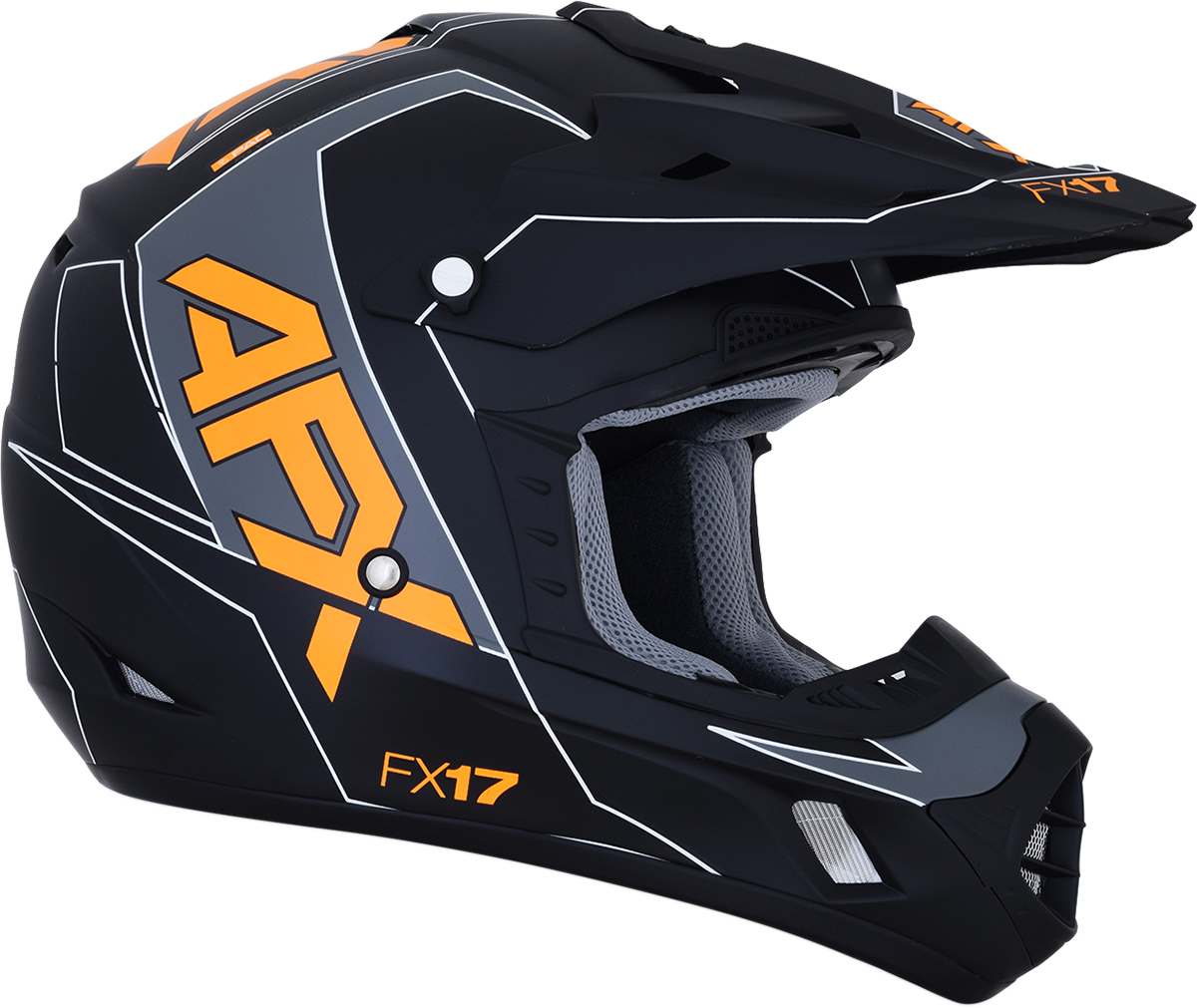 Casco de moto AFX FX-17 - Aced - Negro mate/Naranja - 2XL 0110-6508