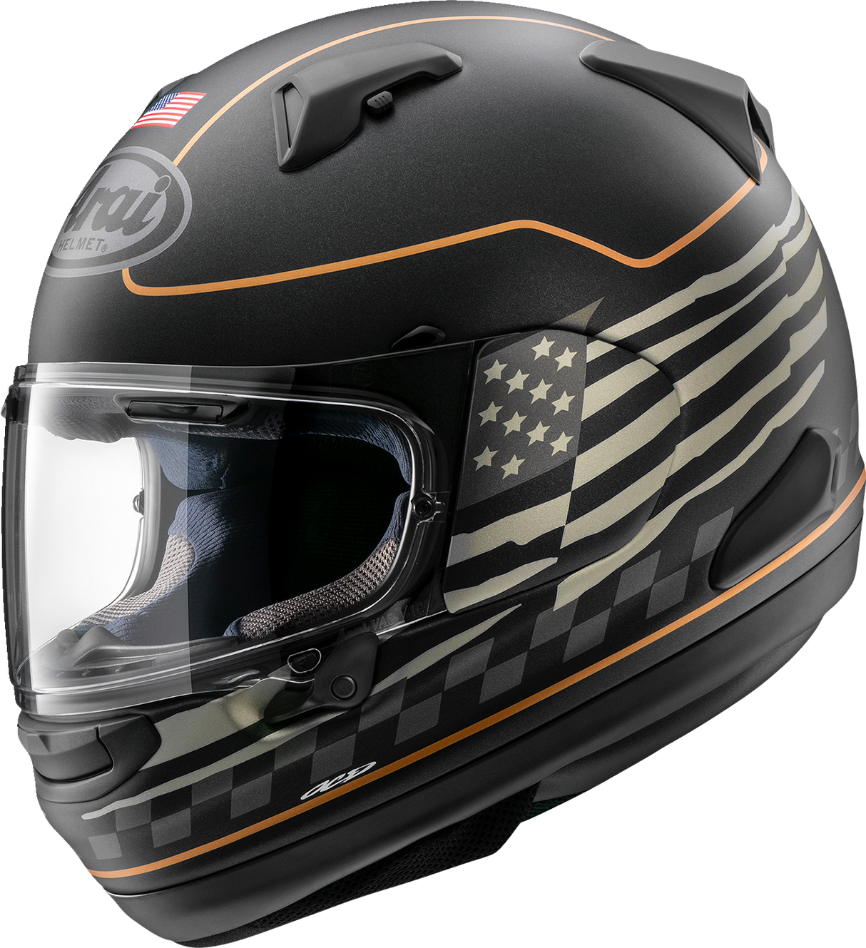 Casco de motocicleta ARAI Signet-X - Bandera de EE. UU. - Negro escarchado - Grande 0101-15956 