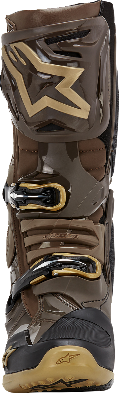 Botas ALPINESTARS Edición Limitada Squad '23 Tech 10 - Marrón/Dorado - Talla 9 de EE. UU. 2010020-839-9