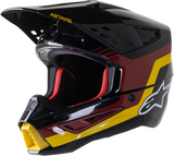 Casco de motocicleta ALPINESTARS SM5 - Venture - Negro/Burdeos/Amarillo/Brillante - Mediano 8305122-1358-MD
