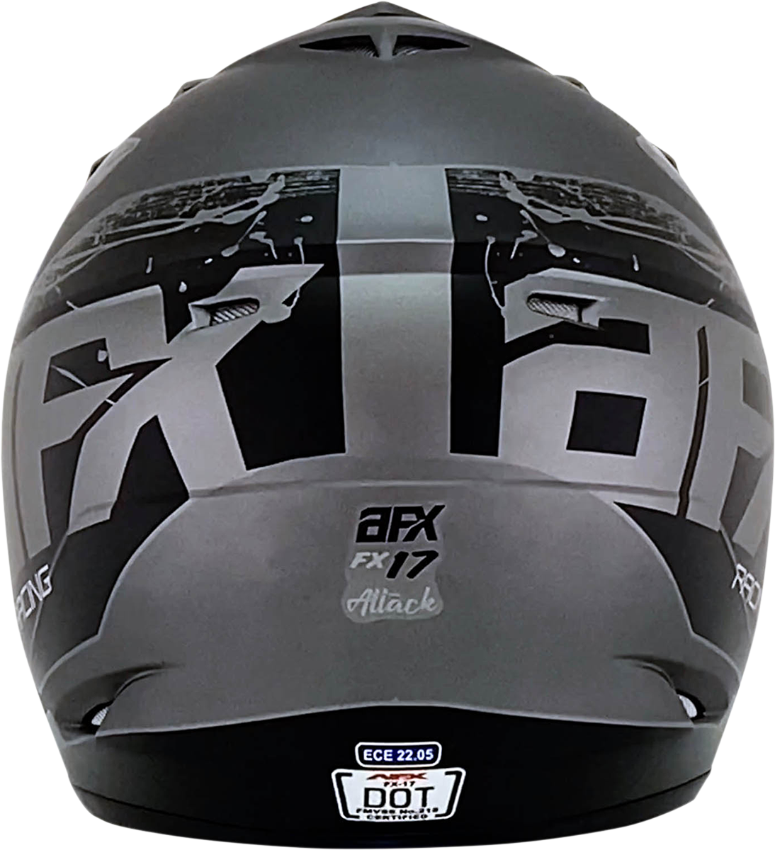 AFX FX-17 Motorcycle Helmet - Attack - Frost Gray/Matte Black - Large 0110-7139