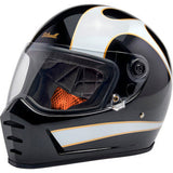 Casco BILTWELL Lane Splitter - Negro brillante/Llamas blancas - XS 1004-570-501 