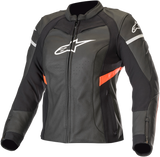 Chaqueta de cuero Stella Kira de ALPINESTARS para mujer - Negro/Rojo - Talla 2 EE. UU. / 38 UE 3112019-1030-38