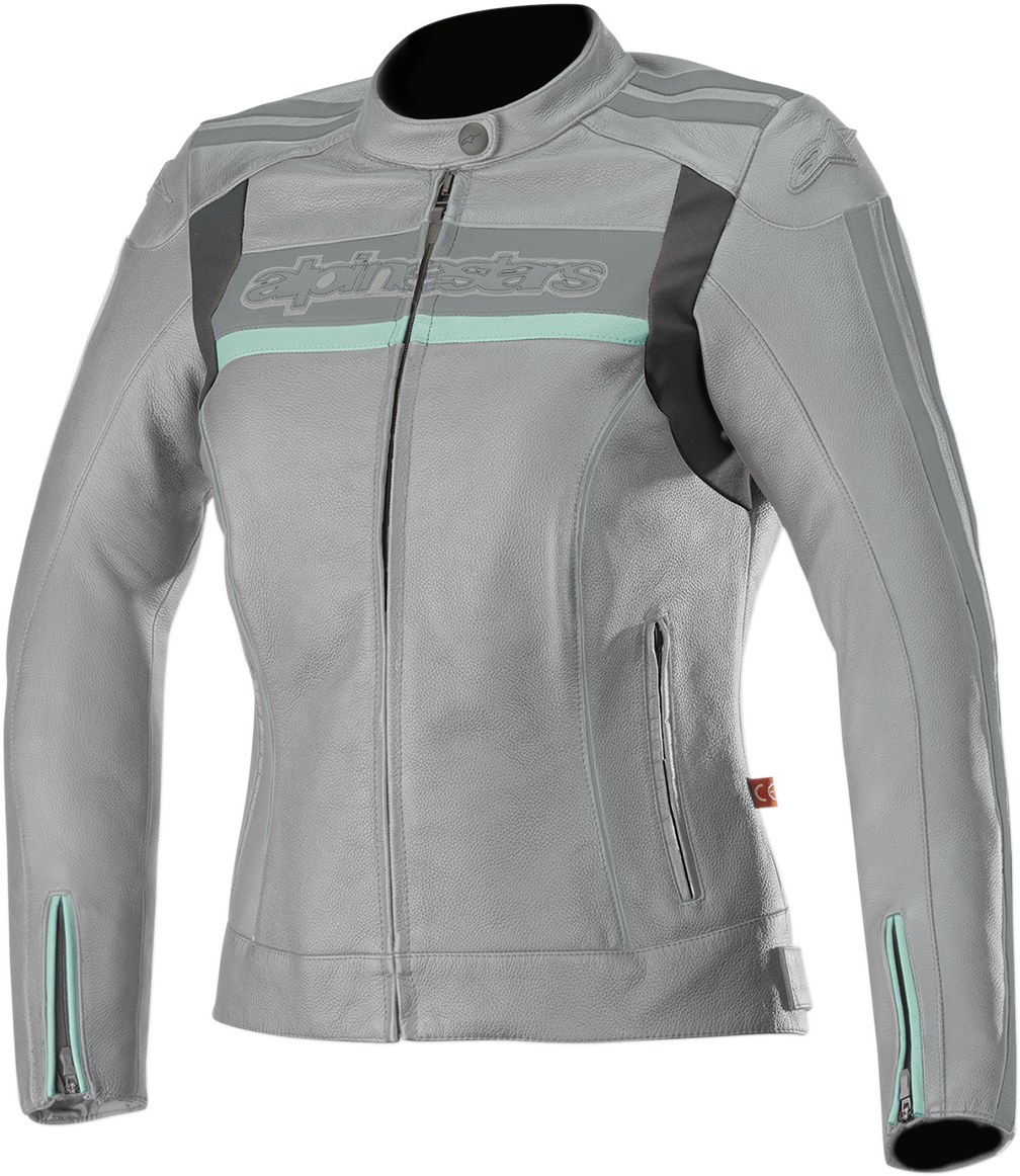 Chaqueta Stella Dyno v2 para mujer de ALPINESTARS - Gris/Aqua - Talla EE. UU. 2 / Talla UE 38 3112518-904-38