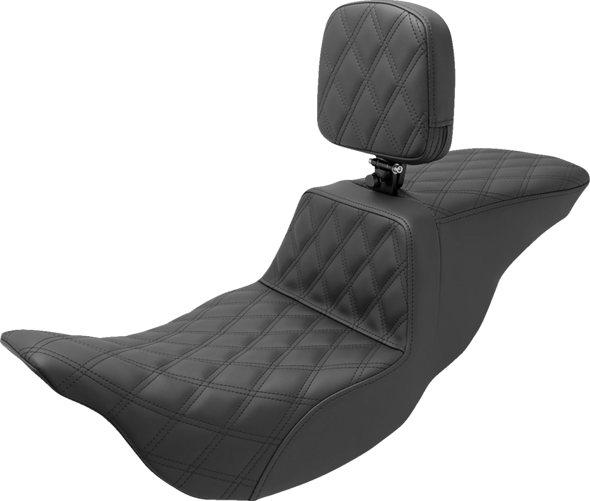 Asiento SADDLEMEN Tour Step Up - Respaldo para el piloto - Costura de celosía completa - FL '08-'22 808-07B-195BR