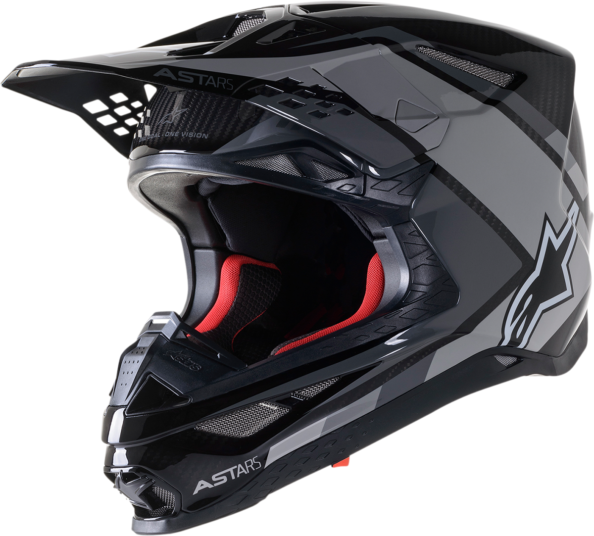 Casco de motocicleta ALPINESTARS Supertech M10 - Meta 2 - MIPS® - Negro/Gris/Brillante - Pequeño 8300422-1195-SM