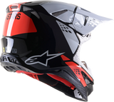 Casco de motocicleta ALPINESTARS Supertech M8 - Fábrica - Negro/Blanco/Rojo - Grande 8302922-1233-LG