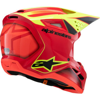 Casco de motocicleta juvenil ALPINESTARS SM3 - Fray - Rojo brillante/Amarillo fluorescente/Negro - Grande 8301625-3051-YL 
