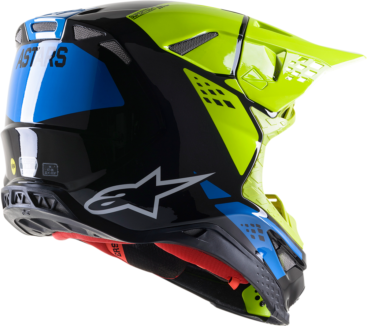 Casco de moto ALPINESTARS Supertech M8 - Factory - Negro/Amarillo/Azul - Talla 2XL 8302922-1578-2X
