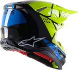 Casco de motocicleta ALPINESTARS Supertech M8 - Fábrica - Negro/Amarillo/Azul - Pequeño 8302922-1578-SM