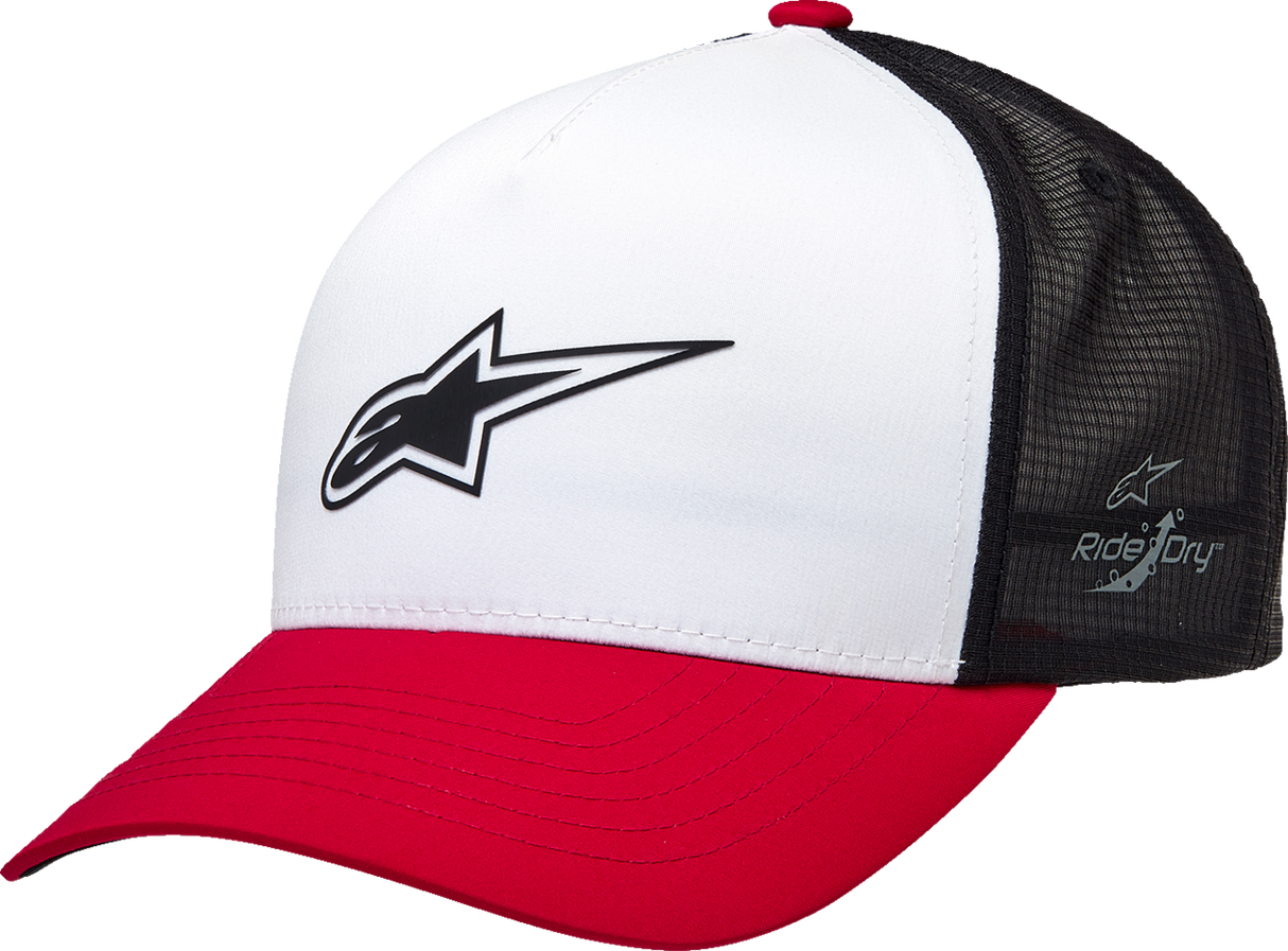 Gorra de camionero ALPINESTARS Advantage Tech - Blanco/Rojo/Negro - Talla única 121281160231OS