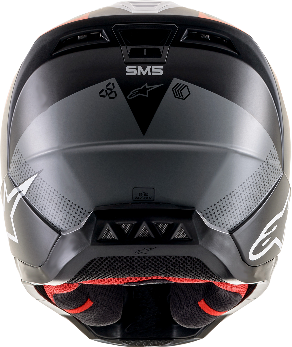 Casco de motocicleta ALPINESTARS SM5 - Rayón - Negro/Blanco/Naranja - Grande 8304121-1242-LG