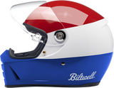 Casco BILTWELL Lane Splitter - Rojo podio brillante/blanco/azul - Mediano 1004-549-103