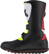 Botas ALPINESTARS Tech-T - Blanco/Rojo/Amarillo Fluorescente/Negro - Talla 8 de EE. UU. 2004017-2351-8