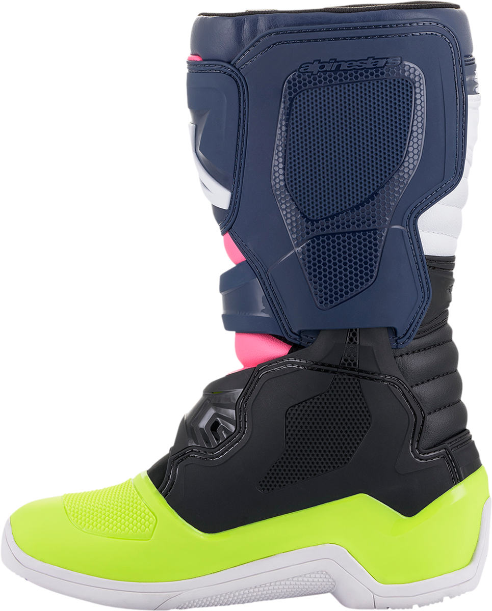 Botas ALPINESTARS Tech 3S - Negro/Azul/Rosa/Blanco/Amarillo - Talla 7 (EE. UU.) 2014018-1176-7