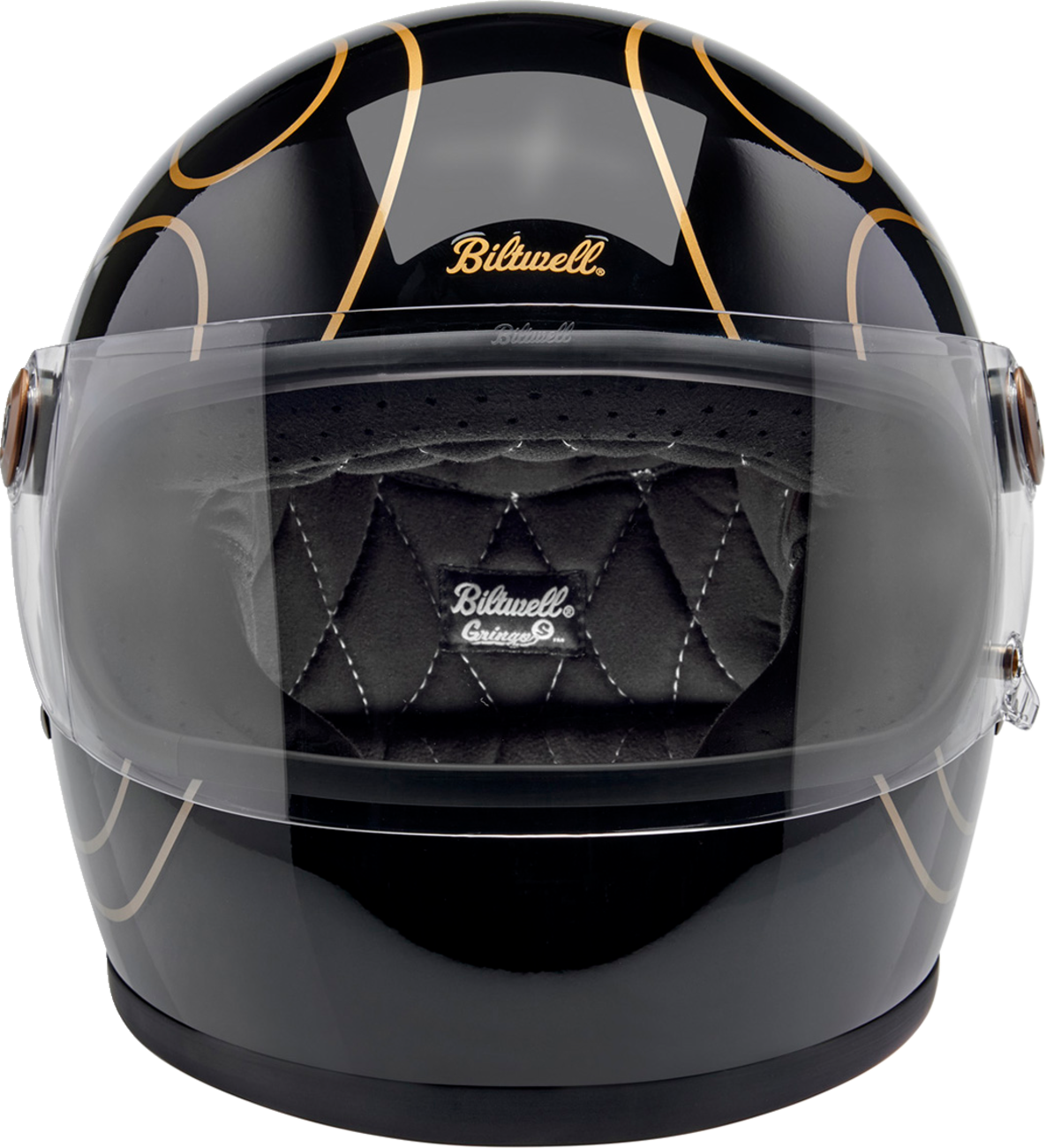 Casco BILTWELL Gringo S - Llamas negras brillantes - Pequeño 1003-567-502 