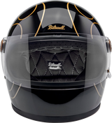 Casco BILTWELL Gringo S - Llamas negras brillantes - Pequeño 1003-567-502 