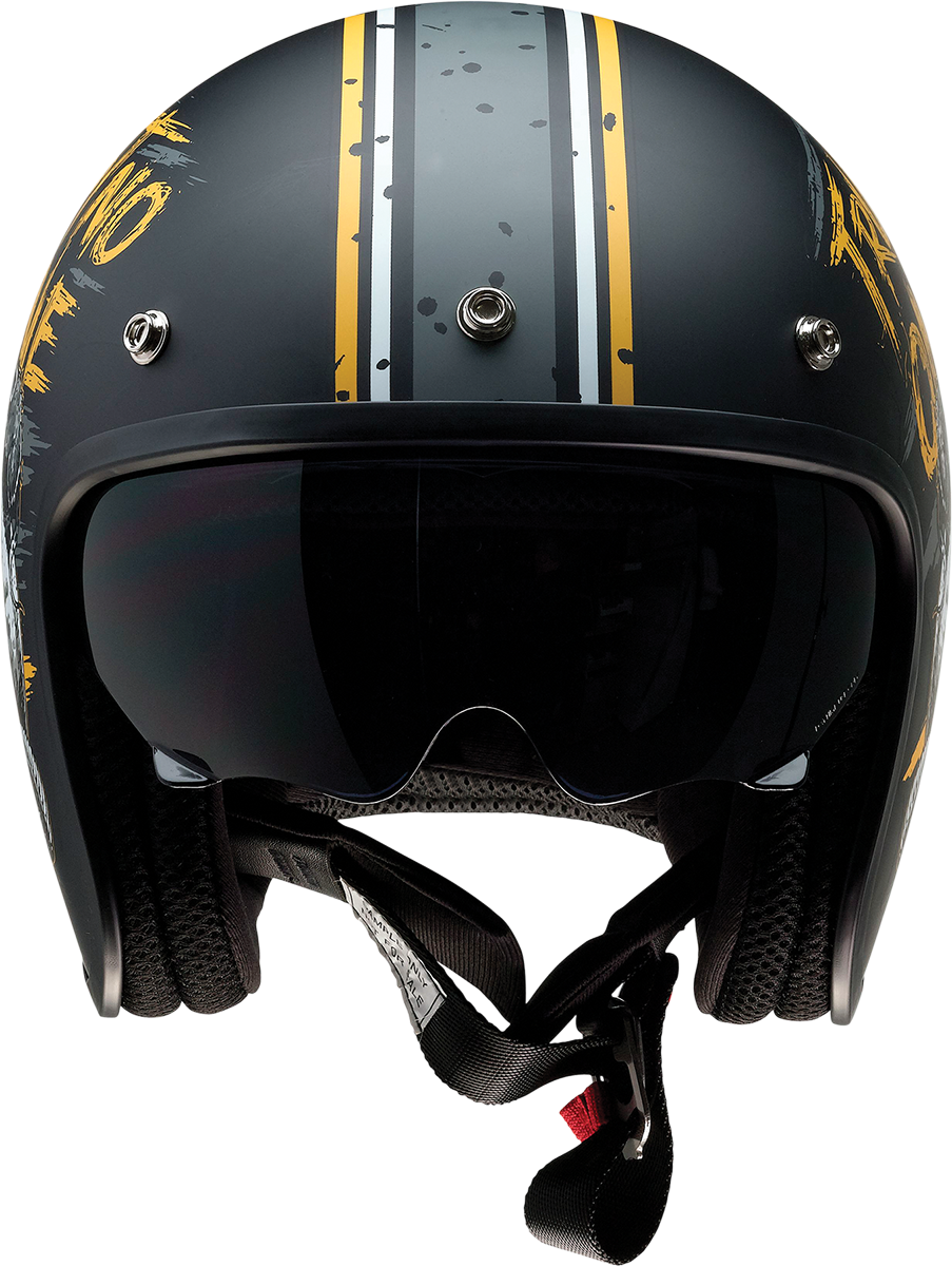 Casco de motocicleta Saturn Z1R - Trust No One - Negro/Amarillo - Talla M 0104-2854 
