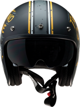 Casco de motocicleta Saturn Z1R - Trust No One - Negro/Amarillo - Talla M 0104-2854 