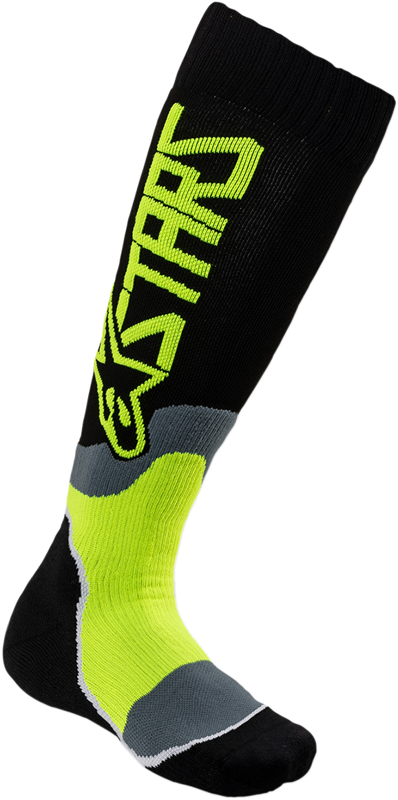 Calcetines ALPINESTARS MX Plus 2 para jóvenes - Negro/Amarillo - Talla M/G 4741920-155