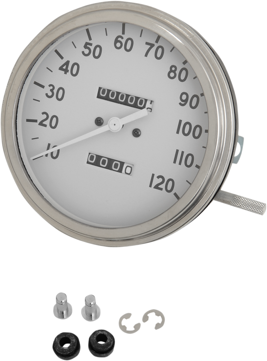 ESPECIALIDADES DE DRAG VELOCÍMETRO DE 5" MPH, VELOCÍMETRO 1:1, estilo FL - Esfera blanca '36-'40 70842M 