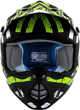 Casco de motocicleta AFX FX-17 - Attack - Negro mate/Verde - Mediano 0110-7180