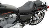 Almohadilla para pasajero SADDLEMEN Dominator - Alcance estándar - Negra con costuras grises 807-03-0162 
