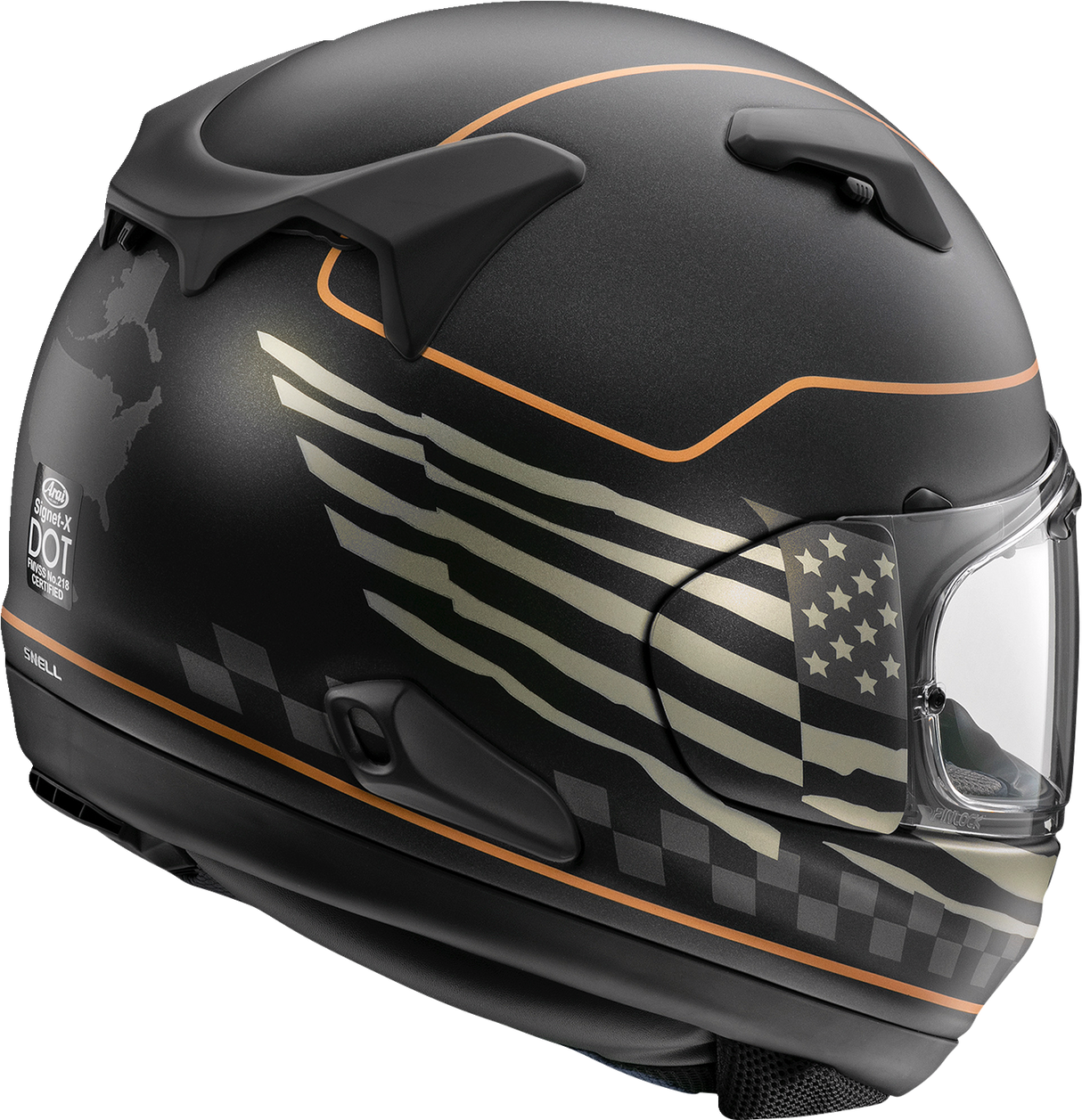 Casco de motocicleta ARAI Signet-X - Bandera de EE. UU. - Negro escarchado - Pequeño 0101-15954 