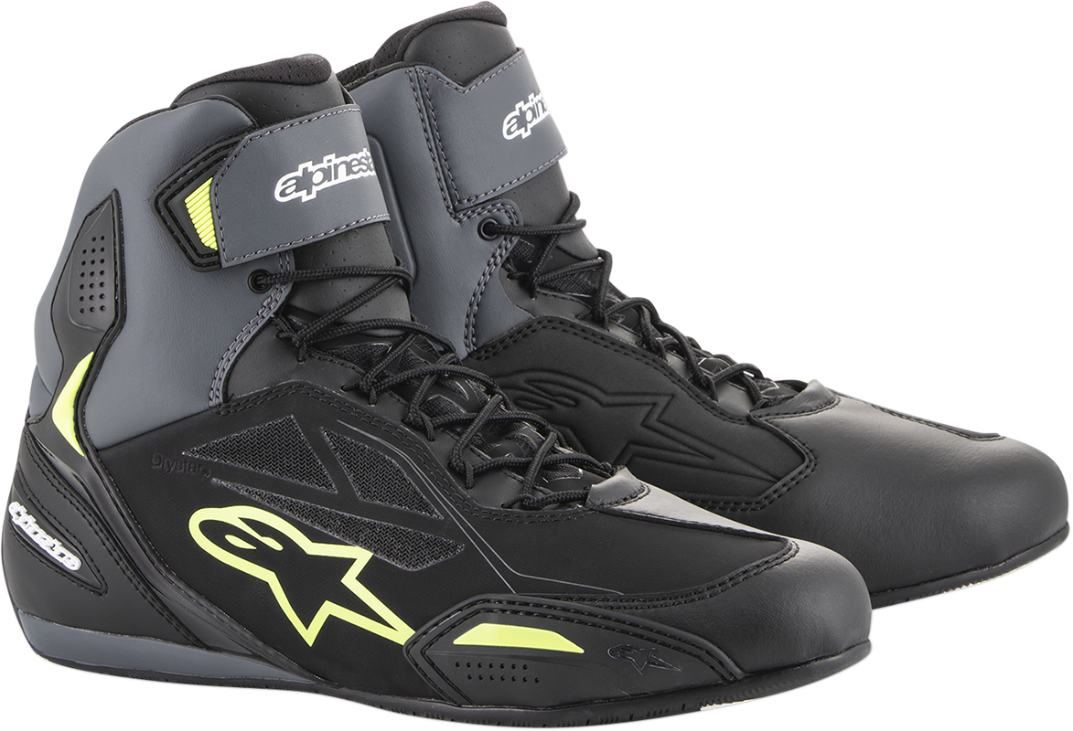 Zapatillas ALPINESTARS Faster-3 Drystar® - Negro/Gris/Amarillo - Talla 12.5 (EE. UU.) 2540719175-12.5