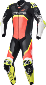 Traje técnico ALPINESTARS GP v4 - Negro/Rojo fluorescente/Amarillo fluorescente - Talla 44 de EE. UU. / 54 de UE 3156822-1355-54