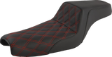 Asiento SADDLEMEN Step-Up - Costuras de celosía delanteras/Con costuras rojas - Negro - XL 807-11-172RD