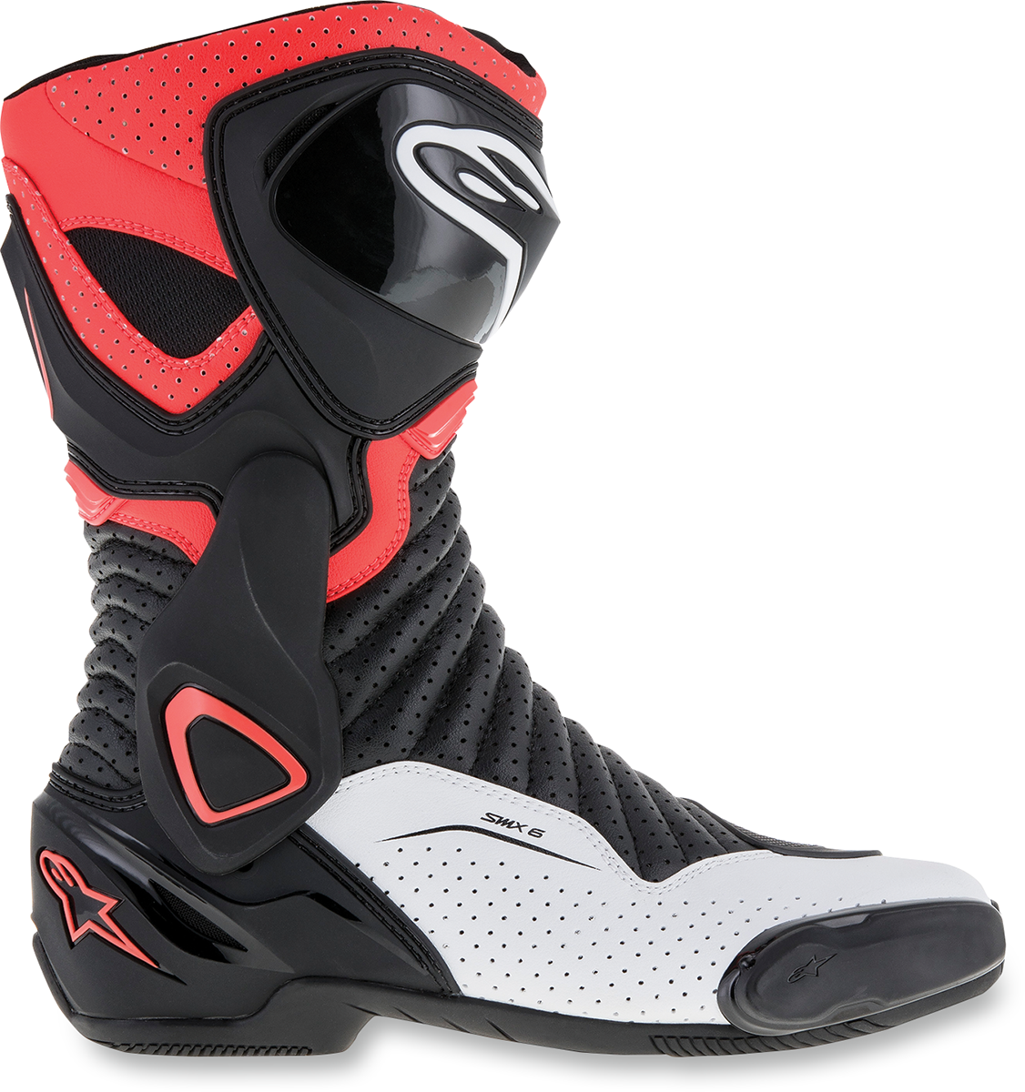 Botas ventiladas ALPINESTARS SMX-6 v2 - Negro/Blanco/Rojo Fluorescente - Talla 12 EE. UU. / 47 UE 2223017-1320-47