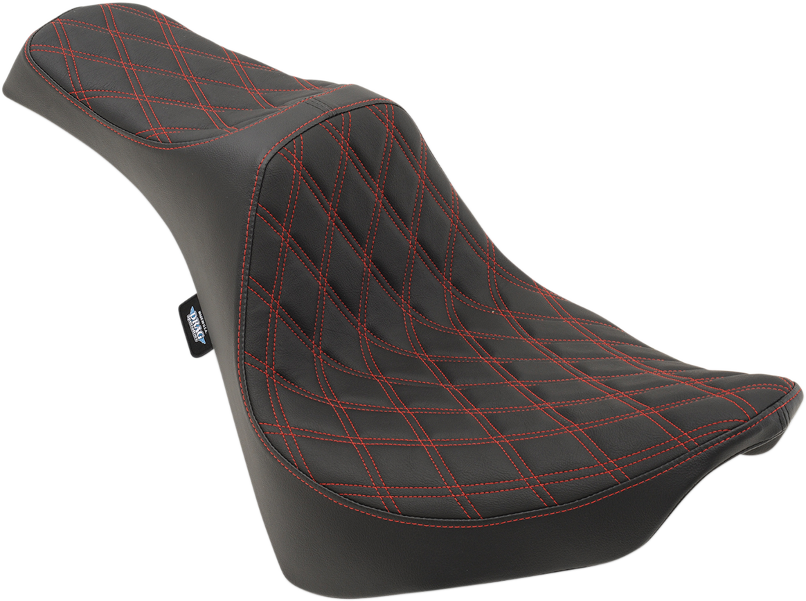 DRAG SPECIALTIES Predator III Seat - Double Diamond - Red