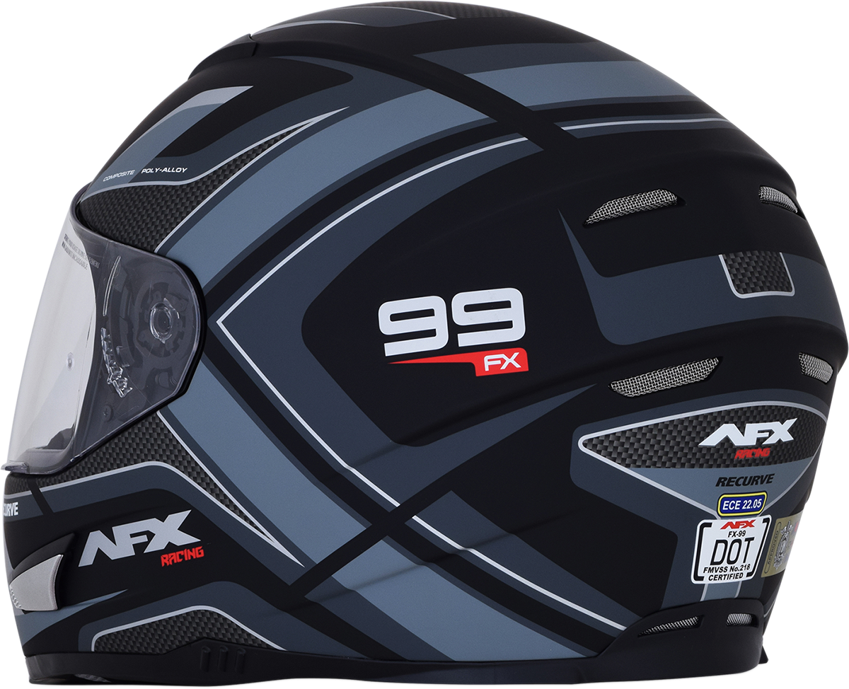Casco de motocicleta AFX FX-99 - Recurvo - Negro mate/gris - Mediano 0101-11137