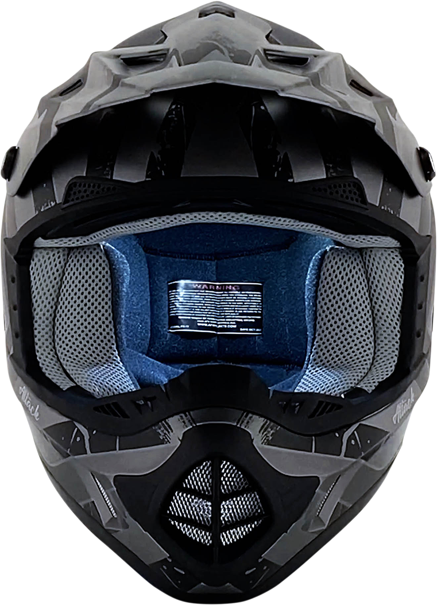 Casco de motocicleta AFX FX-17Y - Attack - Gris escarcha/Negro mate - Talla grande 0111-1398