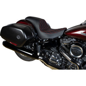 DRAG SPECIALTIES Predator Seat - Double Diamond w/ Red Sitching