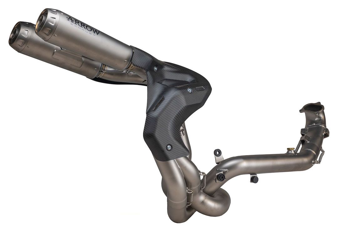 カンナバーロHOLE 71239CP Arrow Full Titanium Exhaust Ducati Panigale V2 2020-2024