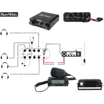 Kit de intercomunicador/radio y auriculares NAVATLAS - 4 plazas - Beige NIROHBE4 