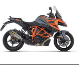 Silenciador Arrow Race-Tech de titanio homologado para KTM 1290 Super Duke R (2014-2024) con tapa de carbono para colectores originales (paquete de 7)