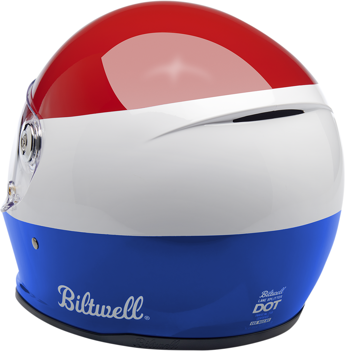 Casco BILTWELL Lane Splitter - Rojo podio brillante/blanco/azul - Mediano 1004-549-103
