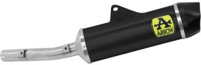 Escape Arrow Yamaha Tenere 700 2019-2024 homologado Indy Race de aluminio oscuro. Con tubo de enlace soldado y tapa de carbono para colectores originales 72626akn