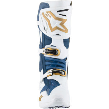 Botas ALPINESTARS Arlington LE Tech 10 - Blanco/Azul/Dorado - Talla 8 de EE. UU. 2010020-262-8 