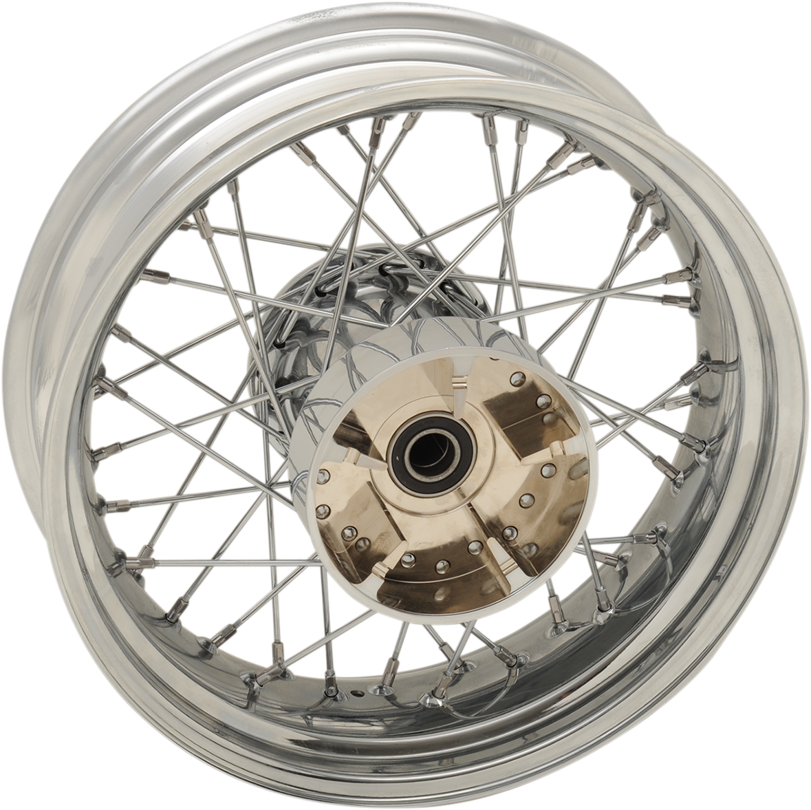 Rueda trasera DRAG SPECIALTIES - Disco simple/ABS - Cromada - 16" x 5.00" - '09+ ORIFICIO DE VÁSTAGO DESPLAZADO, NO LATERAL 64543