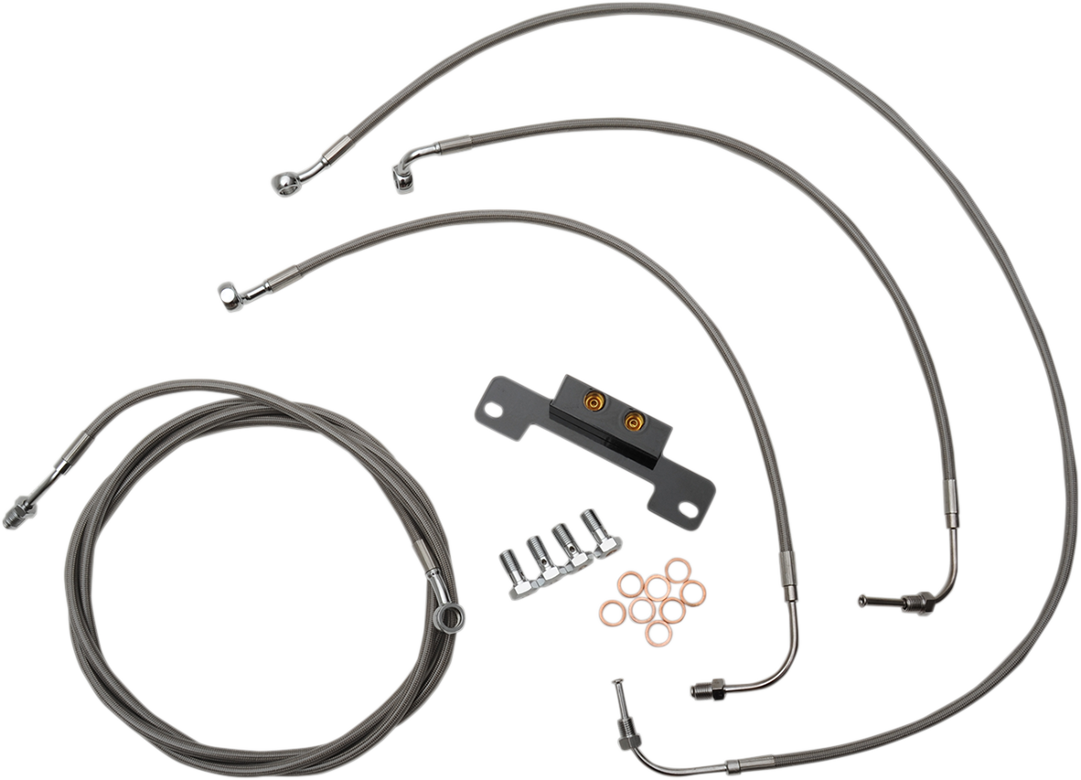 Kit de cable de manillar/línea de freno LA CHOPPERS - Manillar Mini Ape Hanger - Acero inoxidable LA-8055KT-08