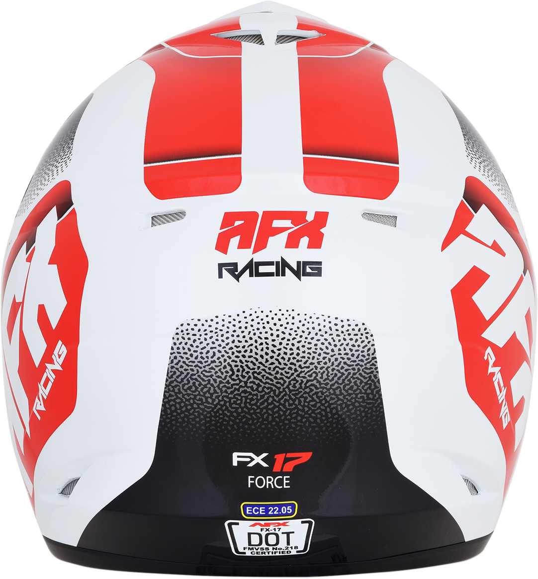 Casco de motocicleta AFX FX-17 - Force - Blanco perla/Rojo - Talla pequeña 0110-5244 