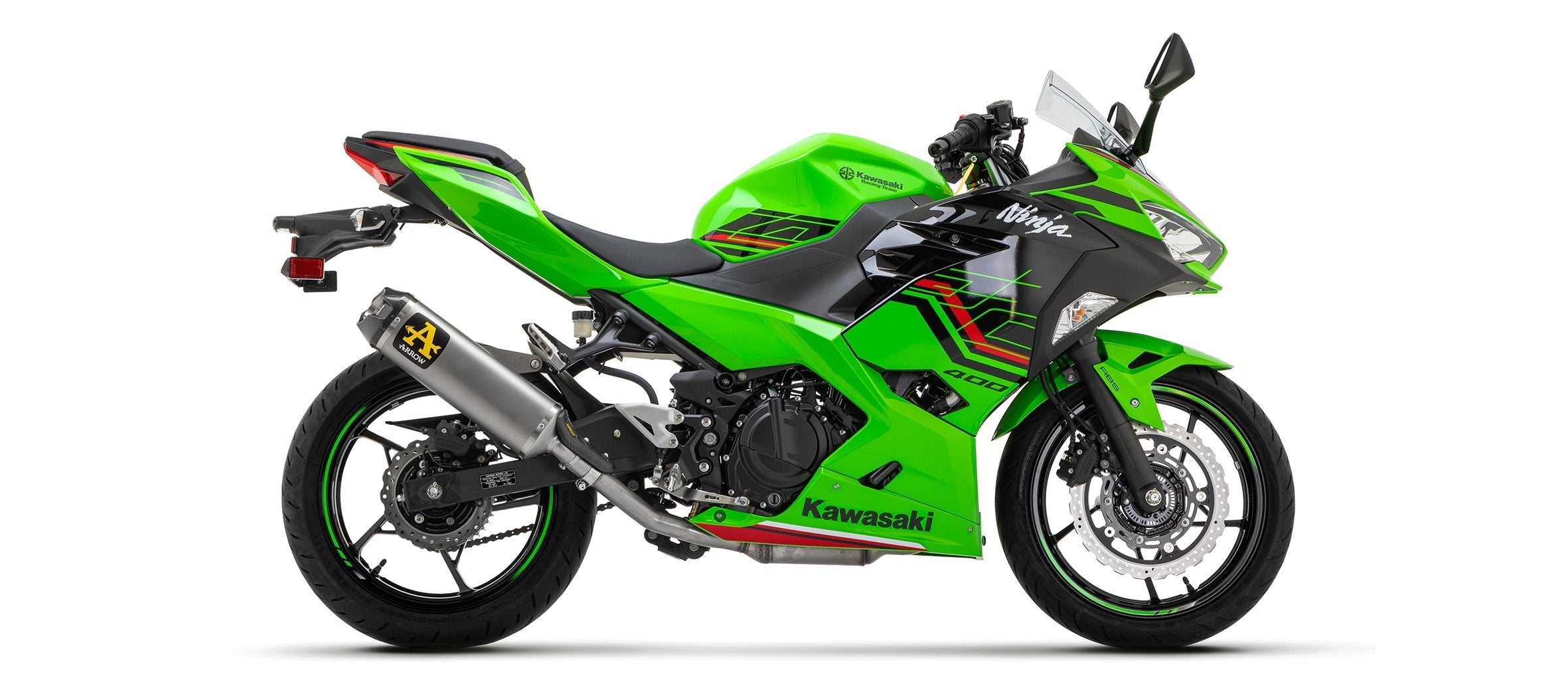 Arrow Indy-Race Slip-on Exhaust, Titanium for Kawasaki Z400/Ninja