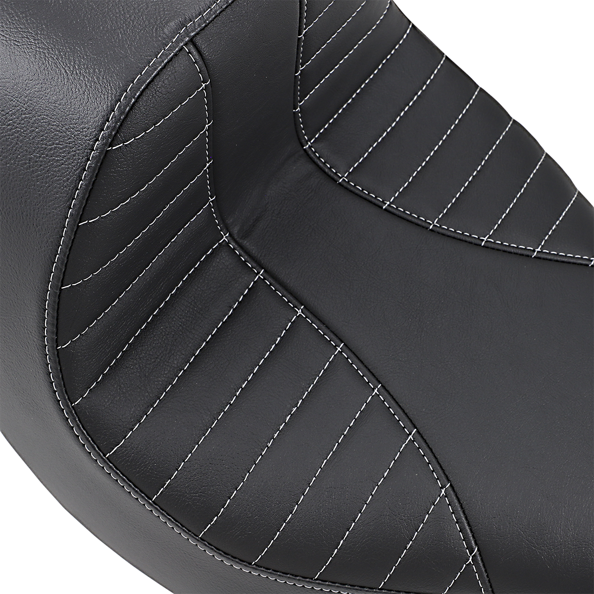 Asiento EZ-Solo de DRAG SPECIALTIES - Costura de escorpión - Hilo plateado - Vinilo - FLFB/S '18-'22 ACT EZ-ON MOUNT STYLE 0802-1186