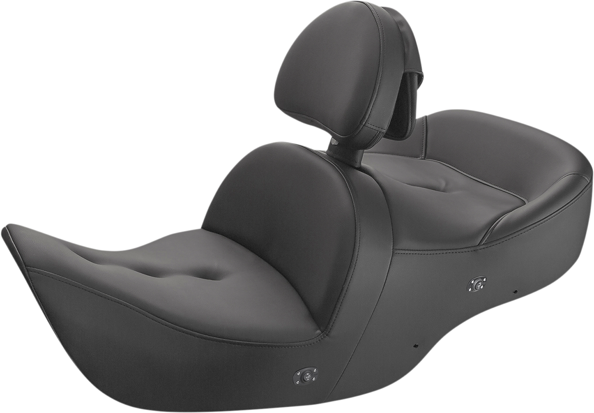 Asiento SADDLEMEN - Sofá de carretera - Con respaldo - Pillow Top - Negro - Calefactable H01-07-181BRHCT 