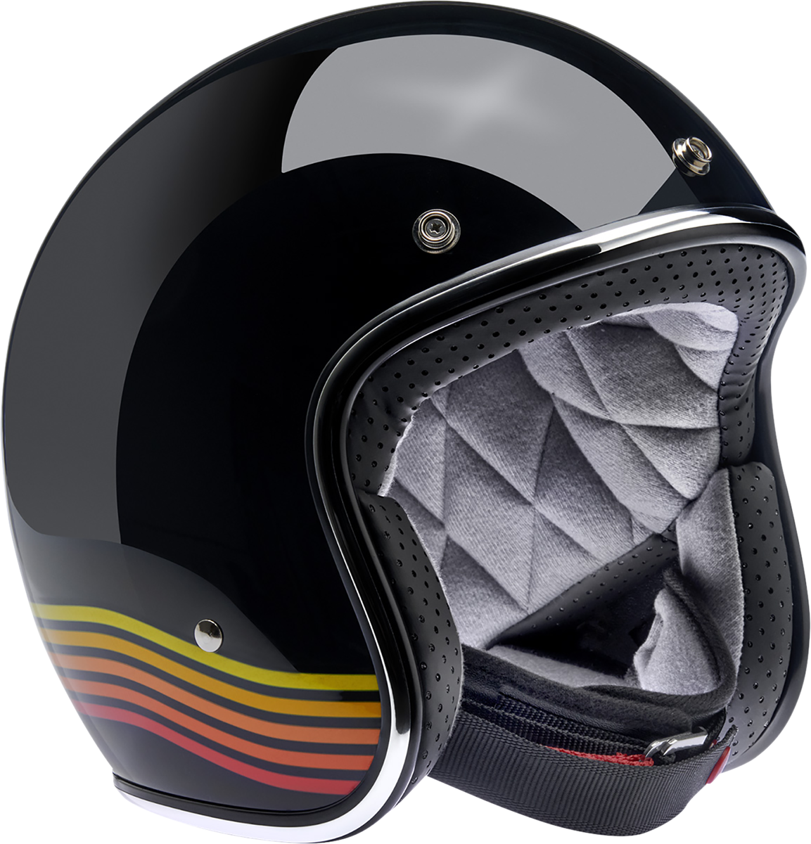 Casco BILTWELL Bonanza - Negro brillante Spectrum - Pequeño 1001-536-202 